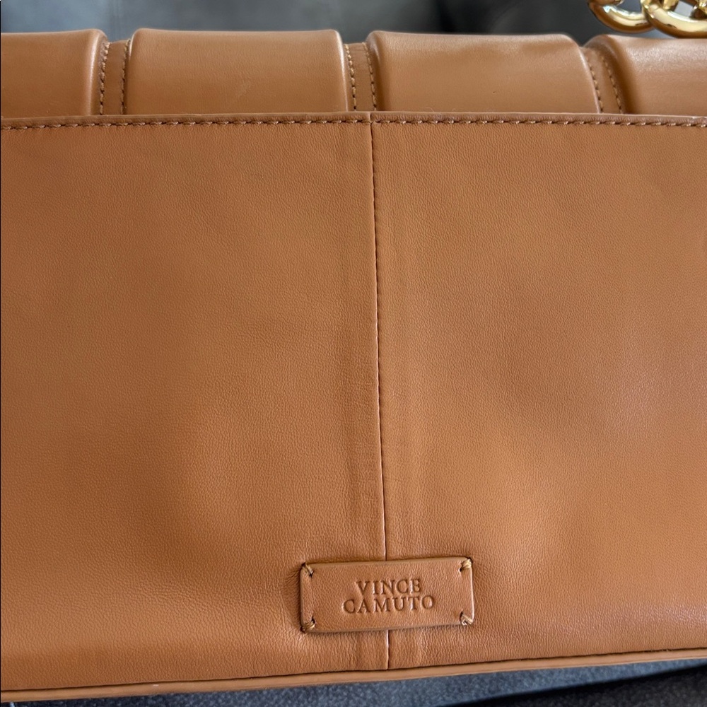 NWT Vince Camuto Genuine Leather Trey Crossbody Rustic Oak Purse $168 - Picture 10 of 13